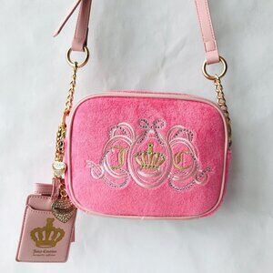 Juicy Couture Lovers Club Cmera Bag Embroidered Logo Pink Lemonade / Pink